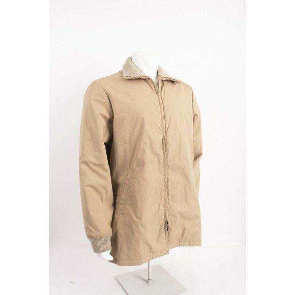 Vintage Woolrich Mens Beige Tan Coat Jacket Parka Collared Size M-L  All Weather - Picture 5 of 6